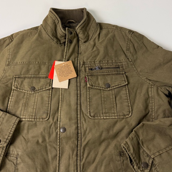 Levi’s Cotton Shell Military Style Moto Field Jacket NWT New - Picture 2 of 10